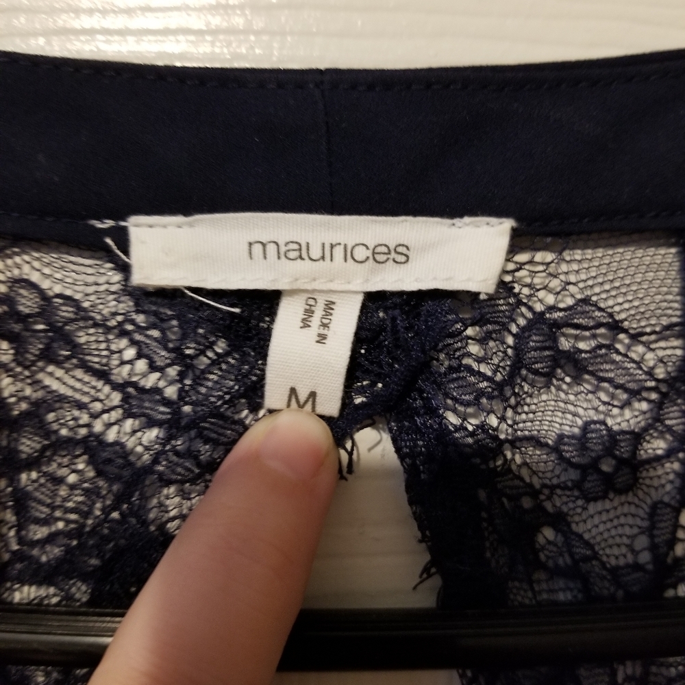 Navy Blue Ruffled Top - Picture 3 of 3